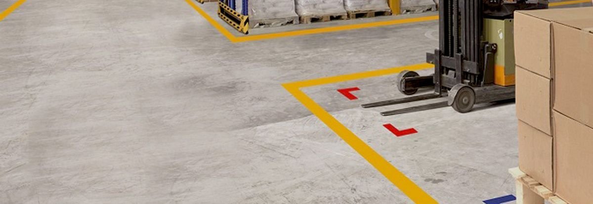 Guía de colores para la señalización de seguridad industrial de los pisos